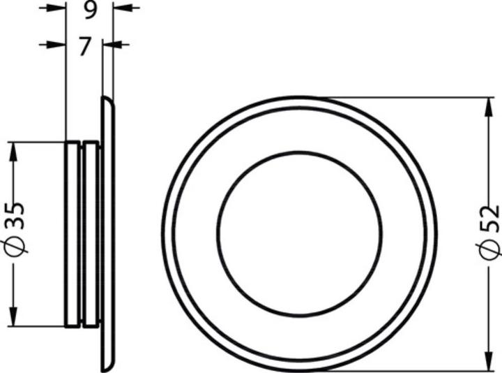 Actual product image Hermeta Shell handle aluminium black powder-coated round inlet-Ø 35 mm