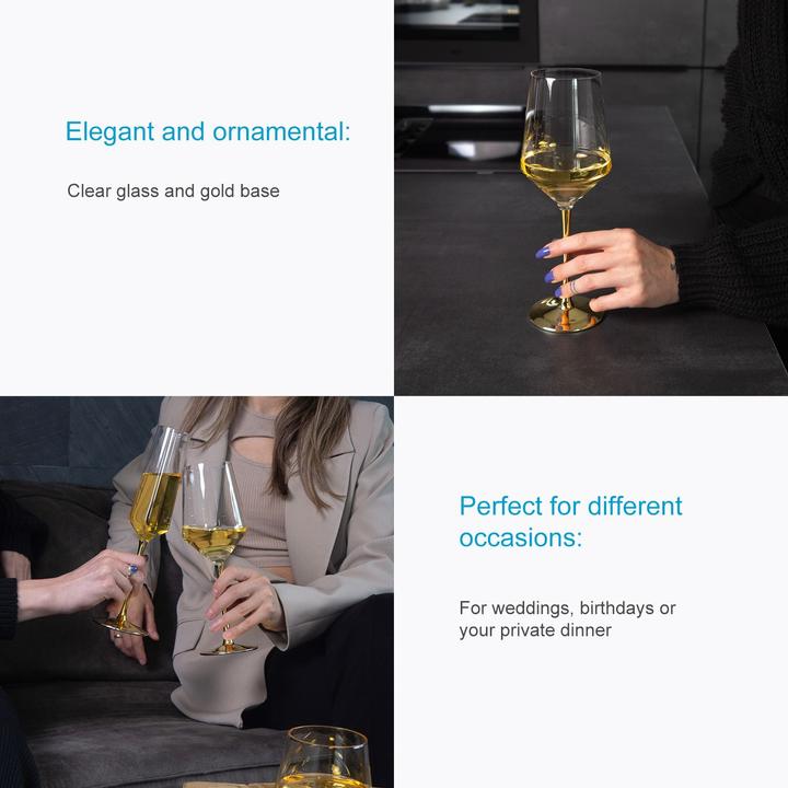 Produktbild Intirilife Wein Glas Set für Rotwein Weisswein (38 cl, 6 Gläser, Weissweingläser, Rotweingläser, Weingläser Set)