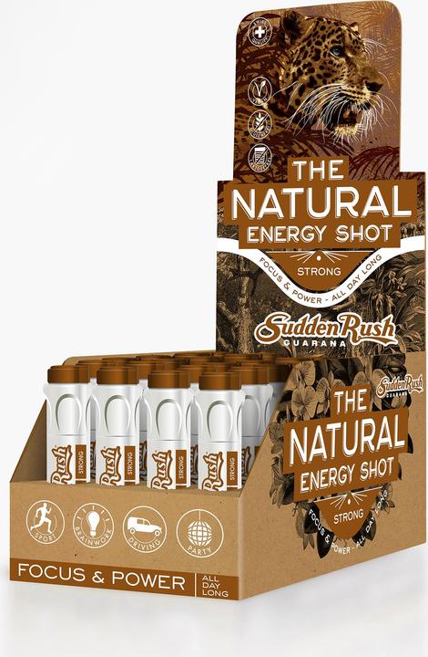 Sudden Rush Natural Energy Shot Strong (Caramel, 24 x)