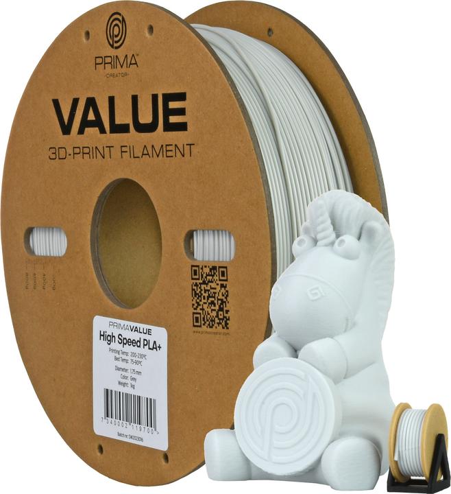 Immagine prodotto Prima Creator PrimaValue PLA+ High Speed -filamenti 3D -tulostimeen,, harmaa (PLA, 1.75 mm, 1320 g, Grigio)