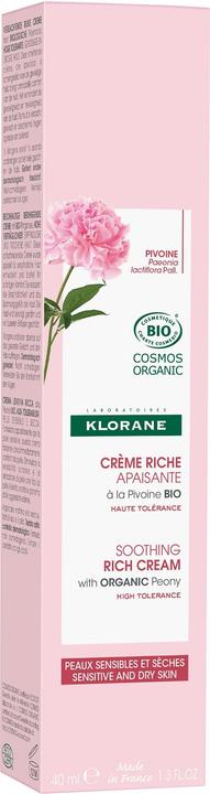 Actual product image Klorane Rich, soothing cream with organic peony (40 ml, 24h cream)