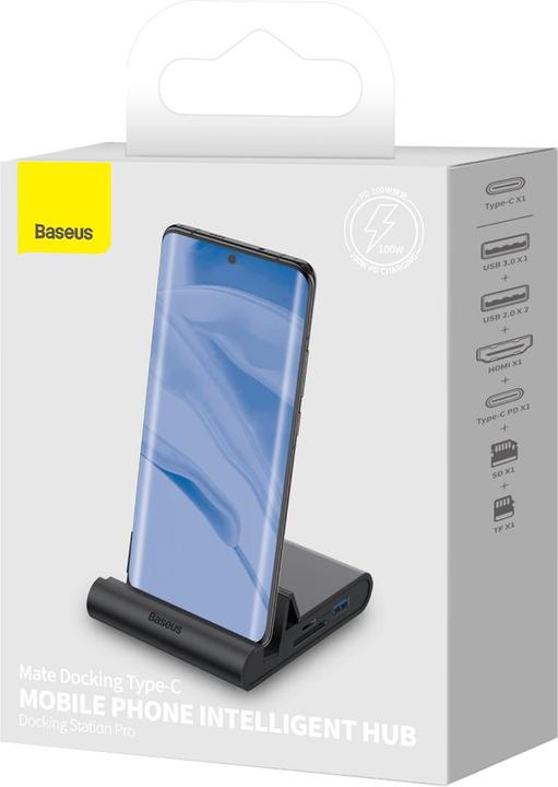 Produktbild Baseus Mate Docking Type-C Mobile Phone Intelligent HUB Docking Station Pro Black (USB-C)