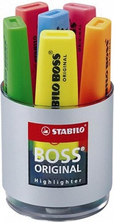 Produktbild STABILO BOSS ORIGINAL Textmarker (Blau, Grün, Rot, Orange, Pink, Gelb, 5 mm, 6 x)