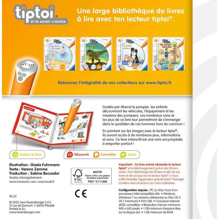 Produktbild tiptoi Mini Doc Les pompiers (Französisch, Collectif, 2024)