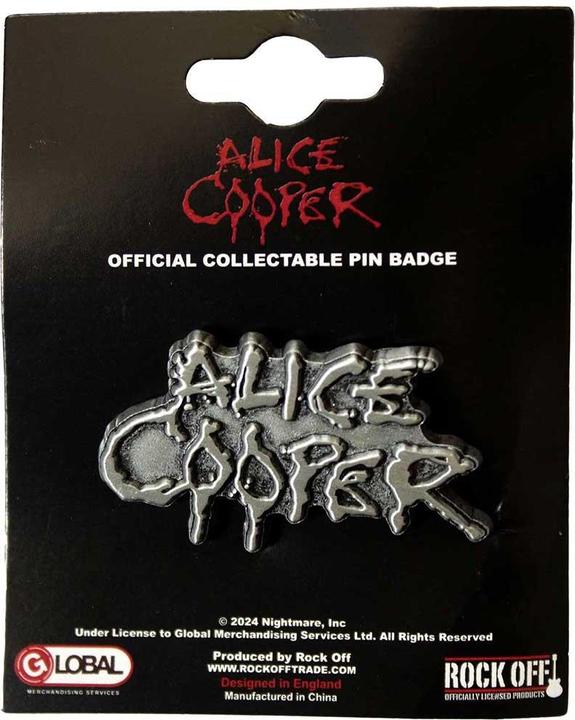 Alice Cooper Tropfendes Logo Abzeichen ZinkLegierung