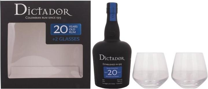Produktbild Dictador 20 Years Distillery Icon Reserve Rum mit Etui und 2 Gläsern (1 x 70 cl)