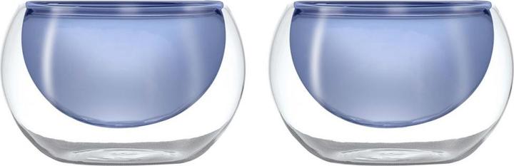 Easy Life 2er Set Glasschalen doppelw. blau, 180ml
