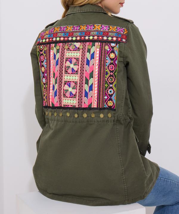 Actual product image Joe Browns Embroidered Oversized Khaki Jacket (42)