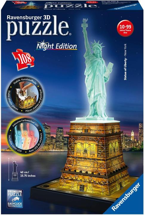 Actual product image Ravensburger Statue of Liberty at night (108 pieces)