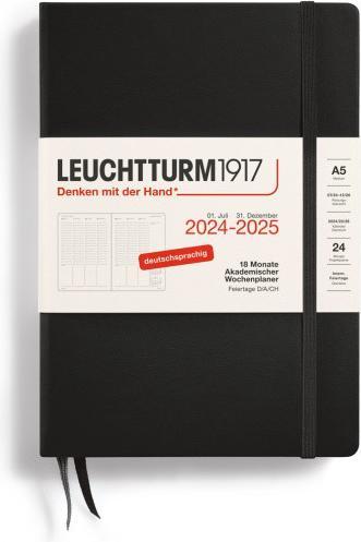 Leuchtturm1917 LEUCHTTURM 1W2/S MED.18mon HC SCHW. (A5, Harter Einband, Deutsch)