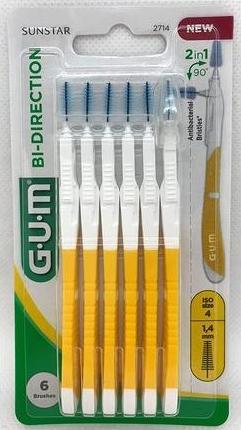 Actual product image GUM BI-Direction ISO 4 Interdental Brush for Cleaning Tooth Back/Frontal 1.4mm - Pack of 6 (6 x, 1.40 mm)