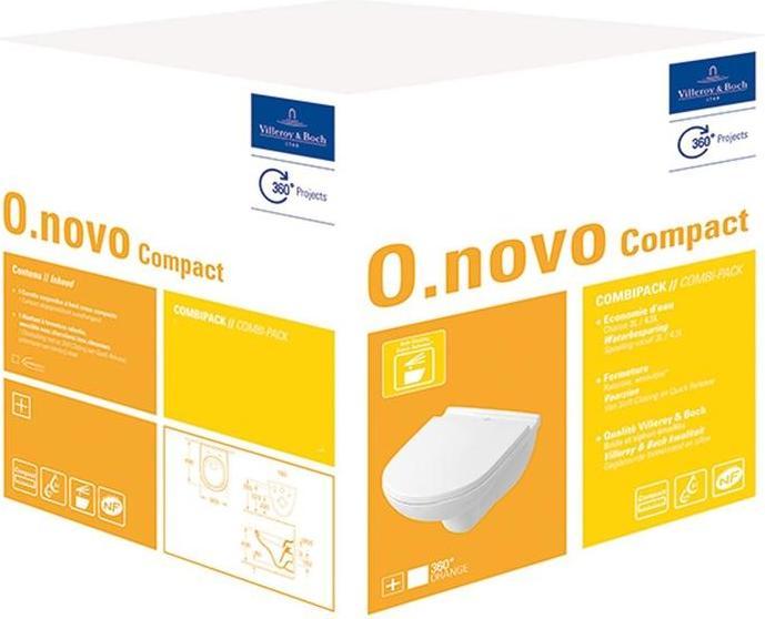 Produktbild Villeroy & Boch WC-Set O.novo compact verkrzt wei 5688H101