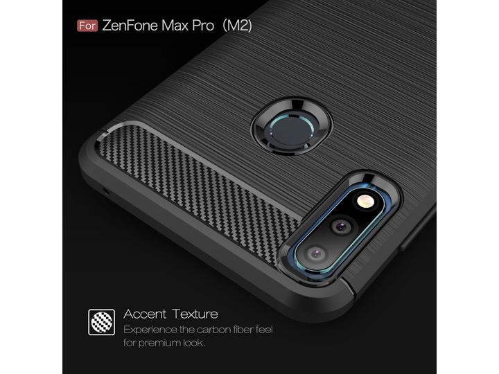 Produktbild Screenguard Asus Zenfone Max Pro M2 Hülle Carbon Brushed Soft TPU (Asus Zenfone Max Pro (M2))
