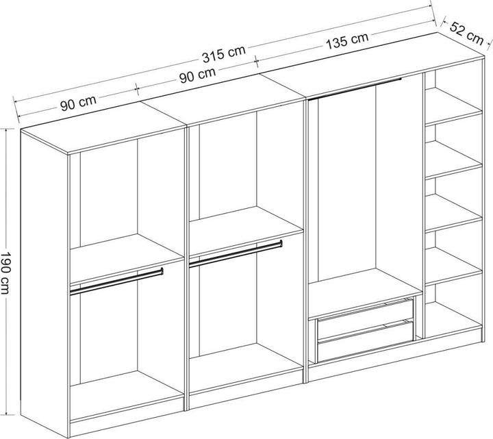 Immagine prodotto Hanah Home Kaley (315 x 52 x 190 cm)