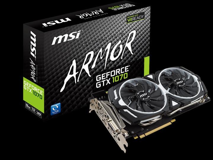 Immagine prodotto MSI GeForce GTX 1070 ARMOR OC (8 GB)