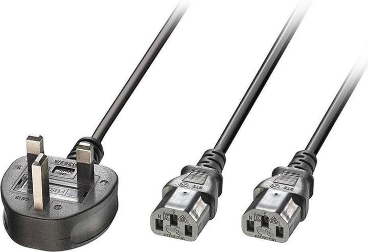 Produktbild Lindy IEC Netzkabel UK 3 Pin an 2 x IEC C13 Y (2.50 m)