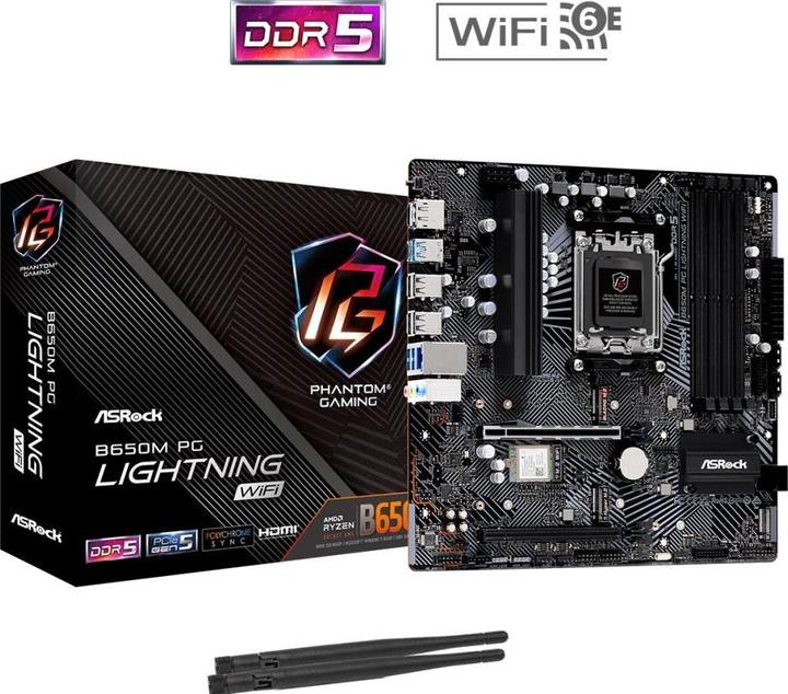 Produktbild AsRock B650M PG Lightning WiFi (AM5, AMD B650, mATX)