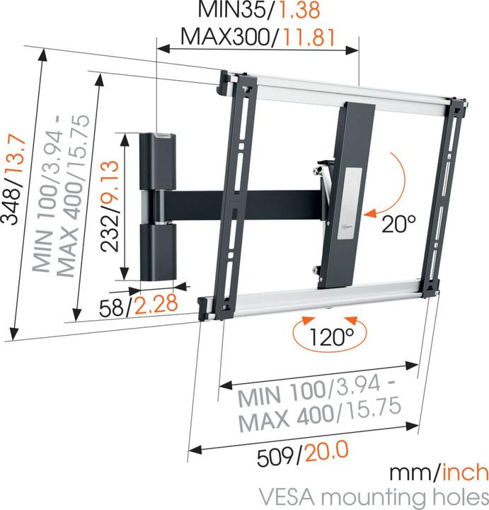 Produktbild Vogels Thin 425 (Wand, 55", 18 kg)