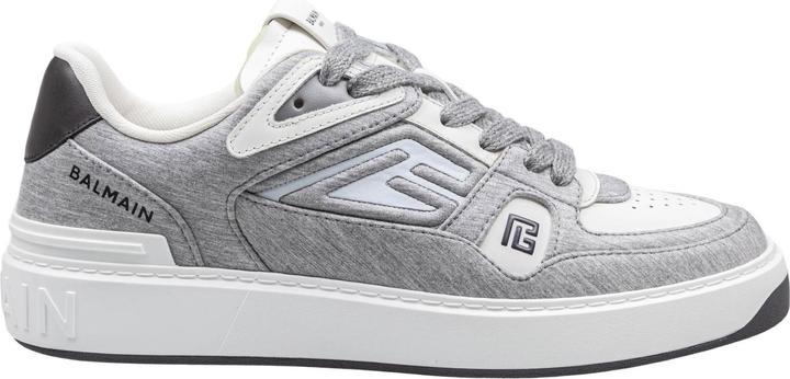 Balmain b-court sneakers in pile and leather color grey