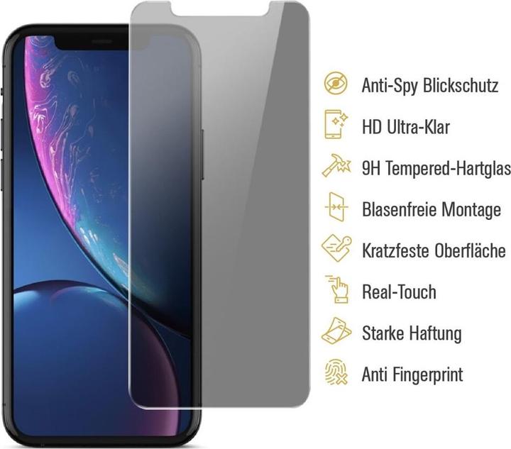 Produktbild Protectorking 1x Echtes Tempered 9H Panzerhartglas Blickschutz (1 Stück, Apple iPhone X)