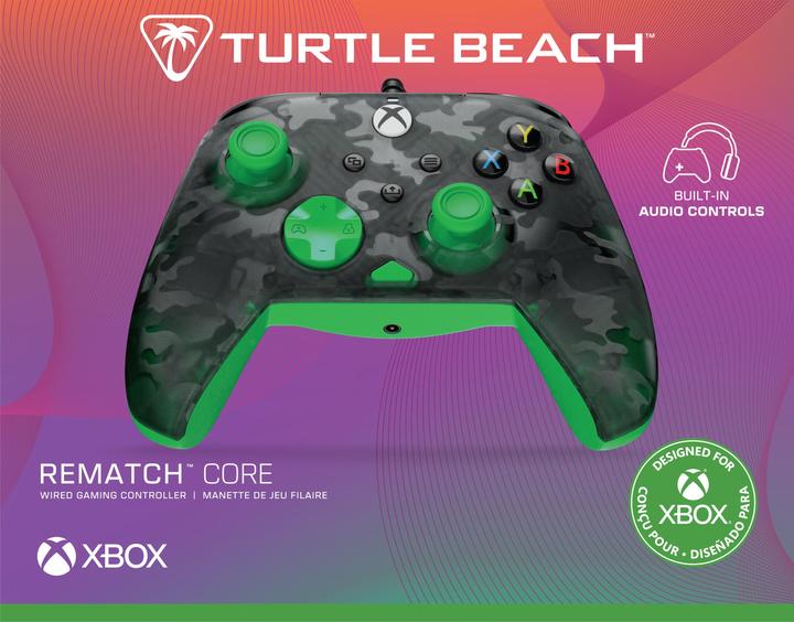 Produktbild Turtle Beach Rematch Core Wired Controller · XB · Ghost Camo Black & Green (Xbox One S, Xbox Series X, PC, Xbox Series S)