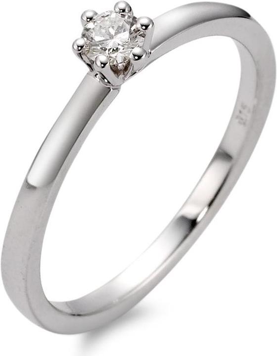 Rhomberg Bague solitaire, 0.15ct,w-si (48, Or 750/18 K)