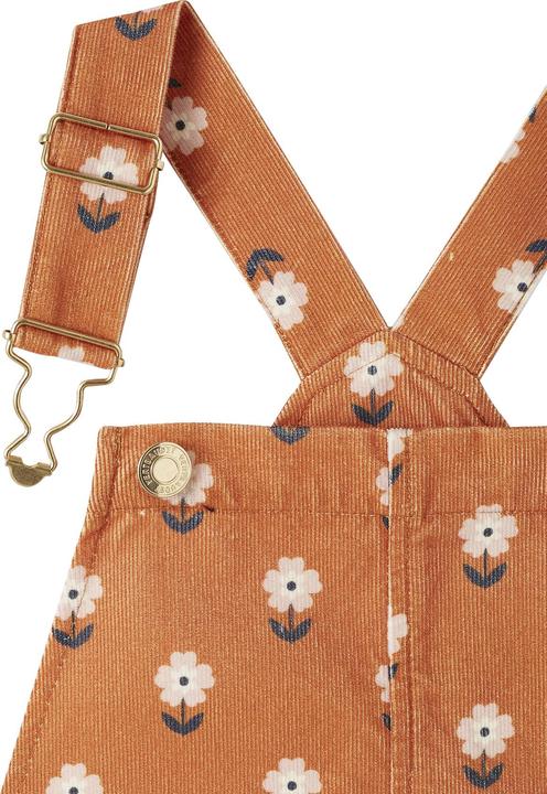 Vertbaudet Mädchen Latzhose aus geblümtem Cord