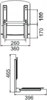 Image du produit Keuco Siège rabattable PLAN CARE SiFl 363mm Alu sil-elo/we (110 kg)