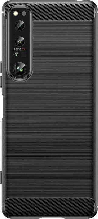 Produktbild Cover-Discount Sony Xperia 1 IV - Metall Carbon Look Hülle schwarz (Sony Xperia 1 IV)