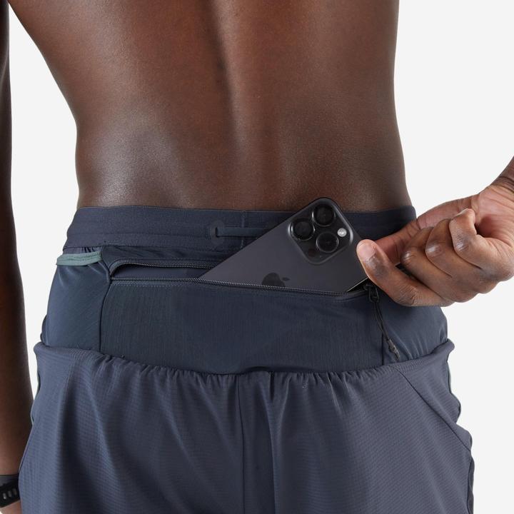 Actual product image Kiprun Men's Trail Running Long-Distance Shorts 2in1-Kiprun Run Ultra 900-Green (XL)