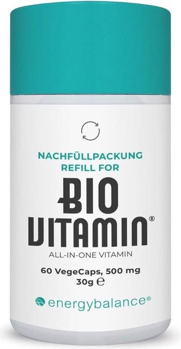 Energybalance Bio Vitamin Multivitaminpräparat 500mg Nachfüllpackung (60 Stück, Kapseln, 500 g)