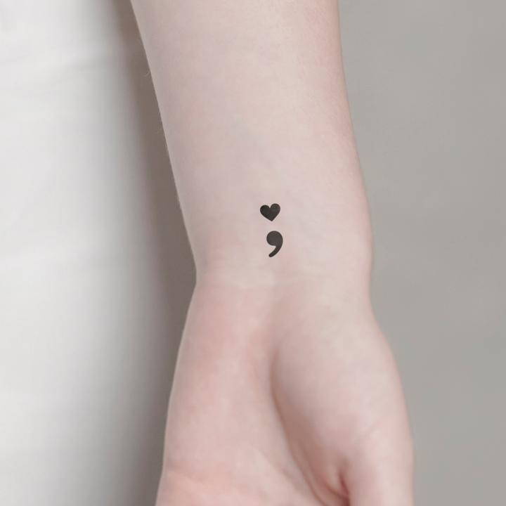 Produktbild minink Temporäres Tattoo – Semikolon Herz