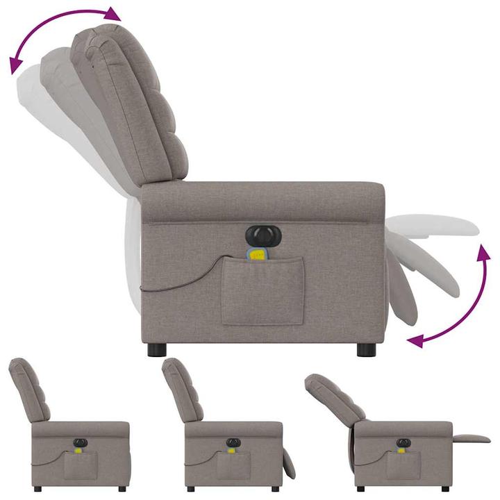 Immagine prodotto VidaXL Poltrona massaggiante elettrica in tessuto color tortora