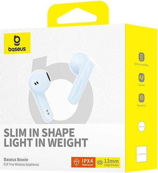 Actual product image Baseus Bowie E16 Kopfhörer True Wireless Earphones im Ohr Anrufe/Musik USB Typ-C Bluetooth Blau (6 h, Wireless)
