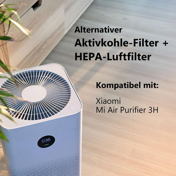 Produktbild Hermex Alternatives HEPA- & Aktivkohlefilter-Set zu Xiaomi Mi Air Purifier 3H (1 x)