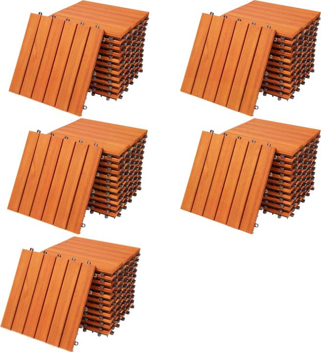Casaria Set di piastrelle in legno d' acacia (55 x, 30 x 30 cm)