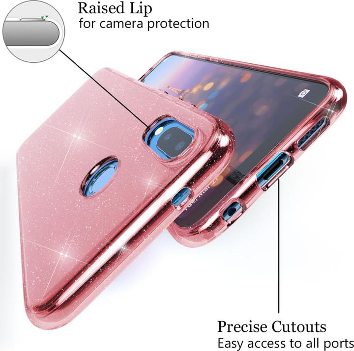 Image du produit Nalia Étui en silicone transparent à paillettes (Huawei P20 Lite)