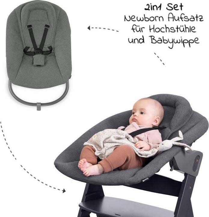 Produktbild Hauck Hochstühle Alpha Plus White 4-tlg. Newborn Set - Hochstuhl + 2in1 (Hochstuhl)