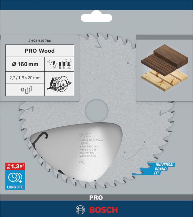 Produktbild Bosch Professional Zubehör PRO Wood Kreissägeblatt, 160 x 2.2 x 20 mm
