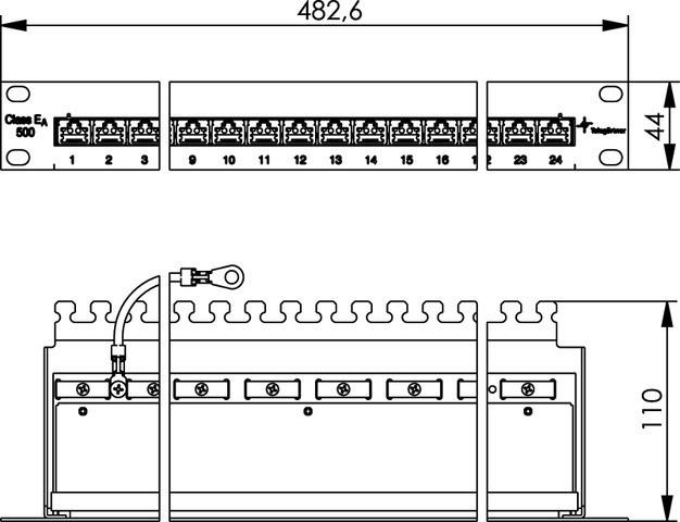 Produktbild Telegärtner MPP24-HS K - Patch Panel - RJ-45 X 24 - Hellgrau, RAL 7035 - 1U - 48
