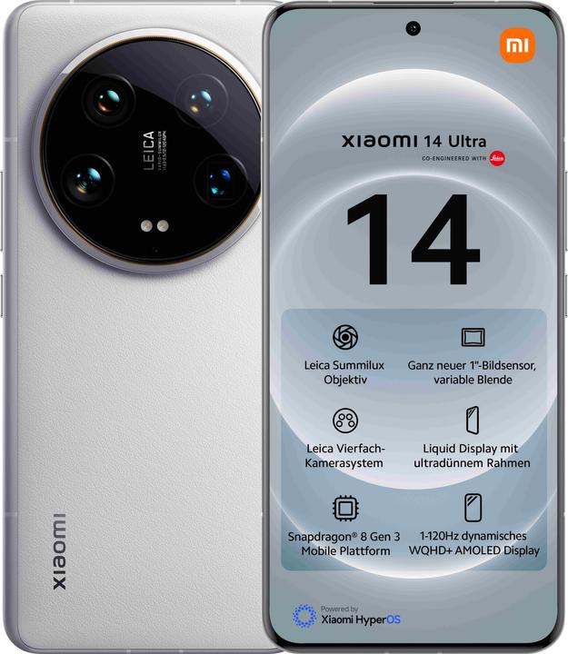 Actual product image Xiaomi 14 Ultra (512 GB, White, 6.73", Dual SIM, 50 Mpx, 5G)