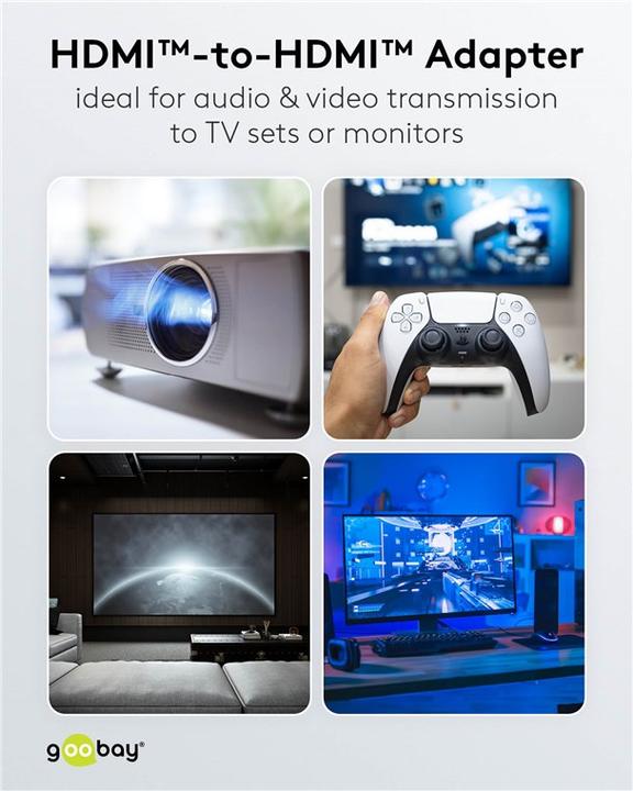 Immagine prodotto Goobay Adattatore HDMI, accoppiamento, placcato oro 8K@60HZ (HDMI)