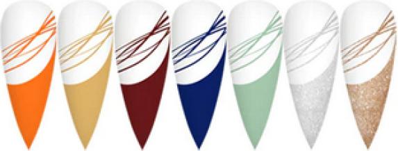 Produktbild Venalisa Liner Gel Set A (Set, 01 Orange, 06 Silber, 07 Champagnergold, 03 Weinrot, 04 Dunkelblau, 05 Rauchgrau, 02 Senfgelb)