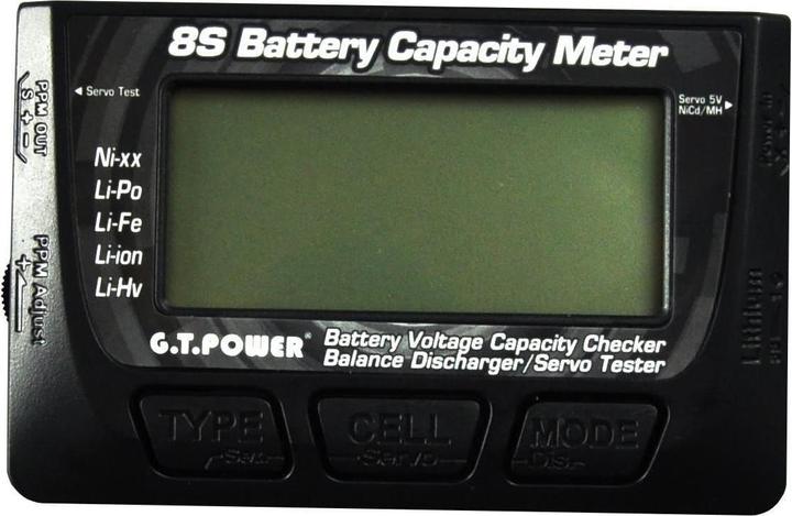 G.T. Power Battery tester 8S Battery Capacity Meter with servo tester