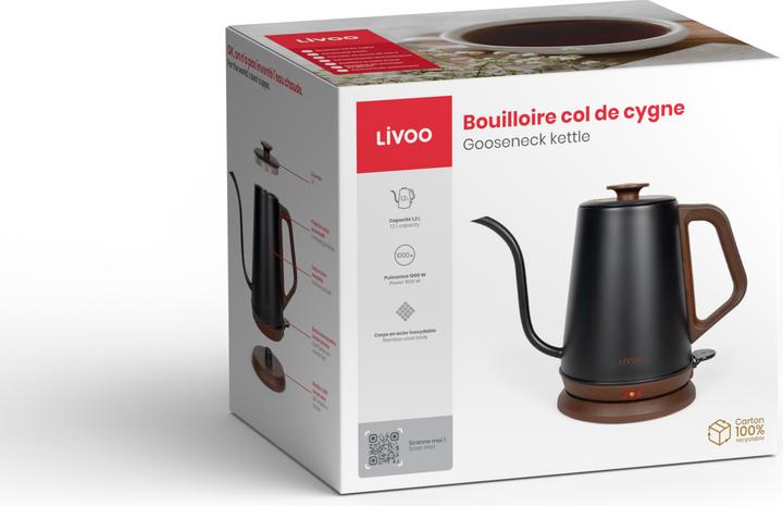Actual product image Livoo Gooseneck kettle (1.20 l, EU plug)
