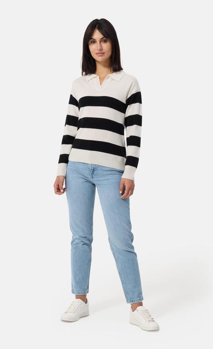 Image du produit Cash-Mere Kaschmir Pullover mit Polokragen gestreift (M)