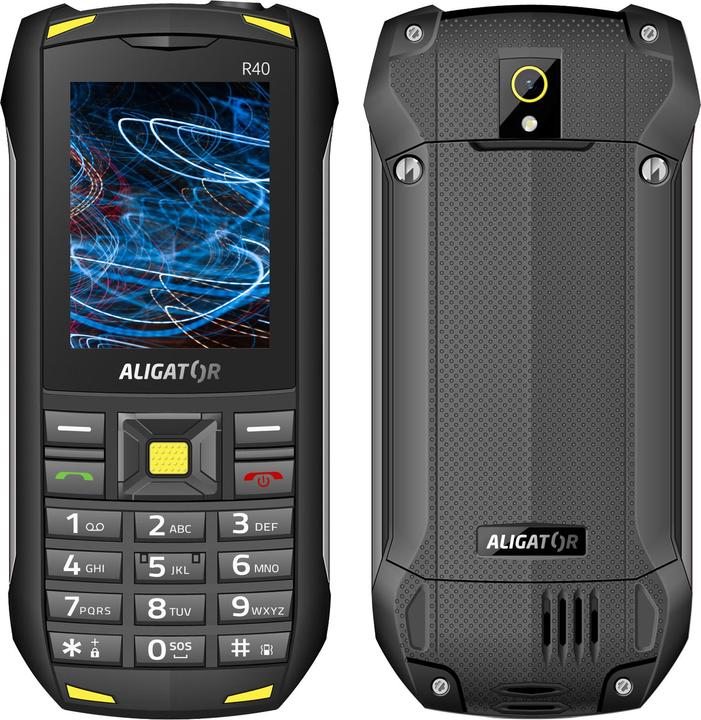 Actual product image Aligator R40 eXtremo (2.4") Black, Yellow Feature phone (2.40", 5 Mpx, 3G)