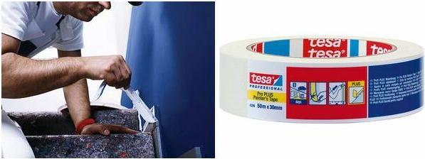 Actual product image tesa 4306 Profi PLUS painter's masking tape - painter's masking tape for clean and flat paint edges (50 mm)