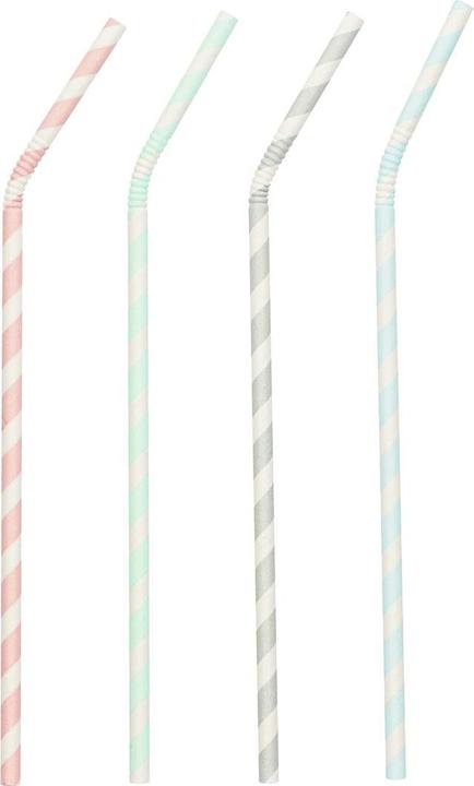 Papstar 88331 Disposable drinking straw (e) Mixed colors (100 x)