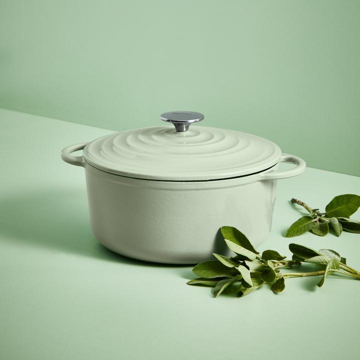 Productafbeelding Tefal LOV Gietijzeren Ovale Braadpan 34cm Lichtgroen (34 cm, Braadpan + kasserol, Steelpan, Gietijzer)